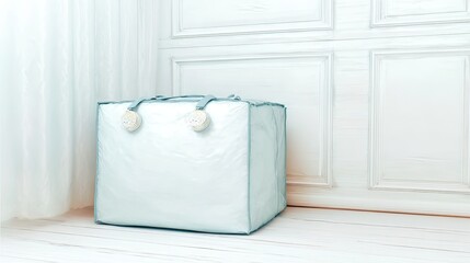 Comforter Storage Bag, Indoor, White Room,  Neatly Stored