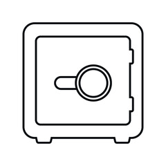 Bank safe box flat vector icon