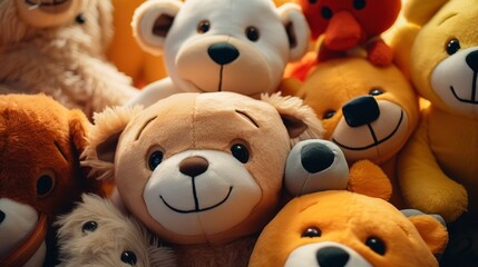 A photo of a daycare group of plush toys