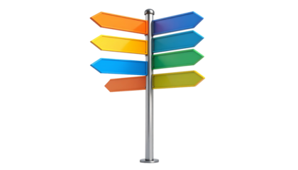 未来への道標：選択肢を示すカラフルな案内板Generated image