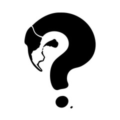 A Question Mark with Earth as its Form Expressing Uncertainties about the Future icon vector