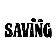 Black and white illustration showcasing the concept of saving and growth icon vector