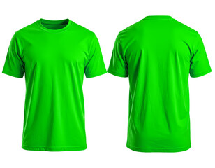 Green shirt apparel clothing fashion garment style casual wear mockup on transparent background