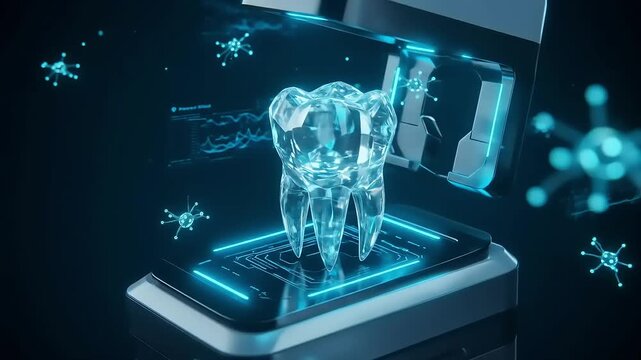Tooth Scan in Futuristic Lab.