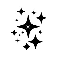 A cluster of shiny stars twinkling against a illustration icon vector