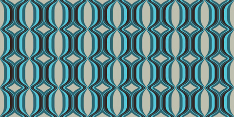 Retro wavy background. Seamless pattern. Vector. レトロなみなみパターン
