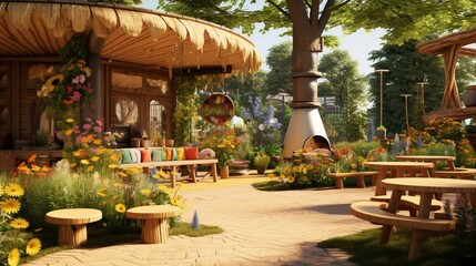 Obraz premium A photo of a daycare nature exploration area