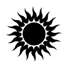 Abstract Sun Symbol with Sharp Rays on Illustration icon vector
