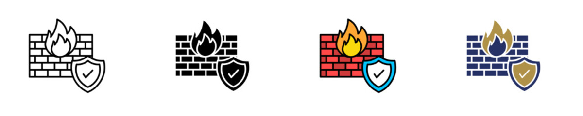 Firewall  Icon Set Multiple Style Collection
