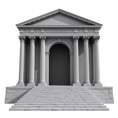 Obraz premium Ancient Architecture with Columns and Abundant Steps in 3D Render