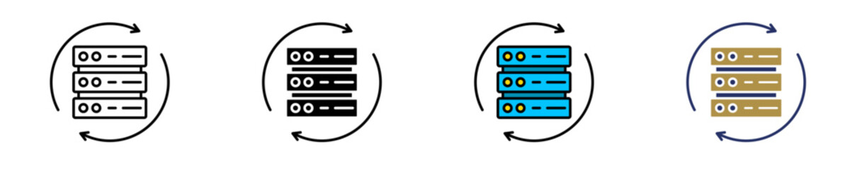 Data Sync  Icon Set Multiple Style Collection
