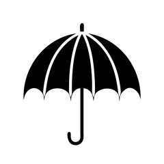 Stylized Black Umbrella Graphic on a for Design Purposes icon vector