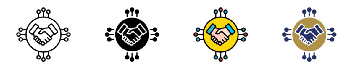 Collaboration Network  Icon Set Multiple Style Collection
