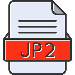 Jp2 File Format Vector Icon Design
