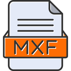 MXF File Format Vector Icon Design