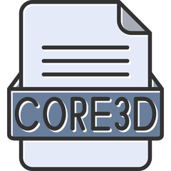 CORE3D File Format Vector Icon Design