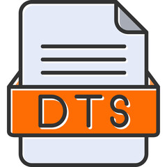 DTS File Format Vector Icon Design