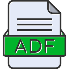 ADF File Format Vector Icon Design