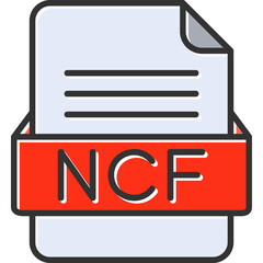 NCF File Format Vector Icon Design