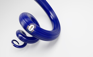 An elegant, twisted 3D ribbon in Kentucky flag colors, symbolizing national pride. 3D Illustration.