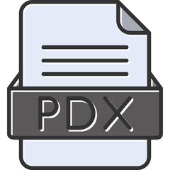 PDX File Format Vector Icon Design