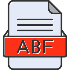 ABF File Format Vector Icon Design