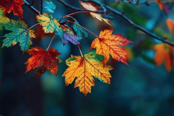 Zoom in Vibrant autumn maple foliage in the woods Made in Orlando FL 12 25 2018