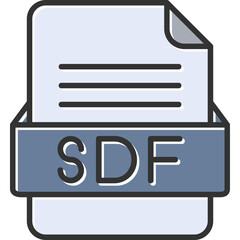 SDF File Format Vector Icon Design