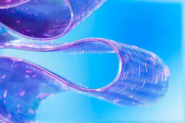 Abstract 3D data stream and circuit visualization with speed concept