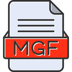 MGF File Format Vector Icon Design