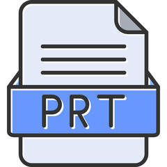 PRT File Format Vector Icon Design