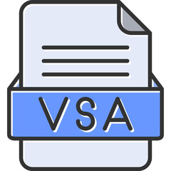 VSA File Format Vector Icon Design