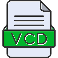 VCD File Format Vector Icon Design