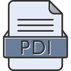 PDI File Format Vector Icon Design