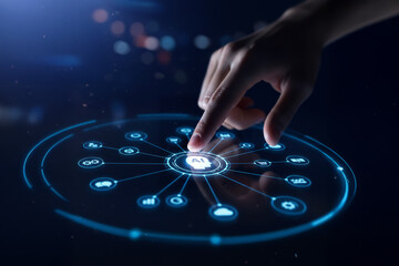 Obraz premium AI Agent Finger Touch Interface for Automated Workflows