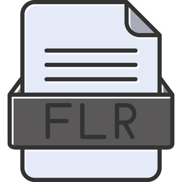 FLR File Format Vector Icon Design