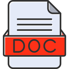 DOC File Format Vector Icon Design