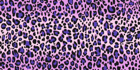 Purple leopard y2k animal print pattern with black spots on pink background - trendy nostalgic texture for fashion design, digital wallpaper, textile printing and retro aesthetic decorative projects.