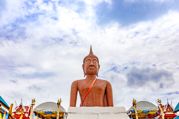 Buddha name Luang Por SomWang at Wat Klang Bang Phra Temple at Nakhon Chai Si, Nakhon Pathom ,Thailand