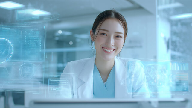 日本人女性医師が診療中 - Powered by Adobe