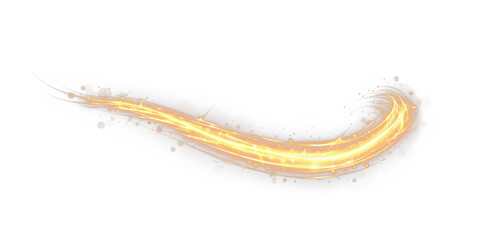 Futuristic orange energy streak PNG with glowing neon light and spark trail. Ideal for sci-fi HUD, cyber motion graphics, tech effects, or digital abstract design.