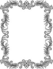 Filigree Heraldic Crest Motif Floral Pattern Frame