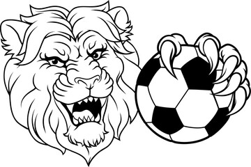 Lion Soccer Football Animal Sports Team Mascot