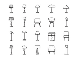 Lamp Clean Outline Vector Icon