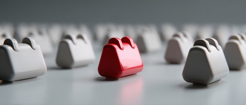 Standout red icon among rows of gray calendar icons representing weekdays