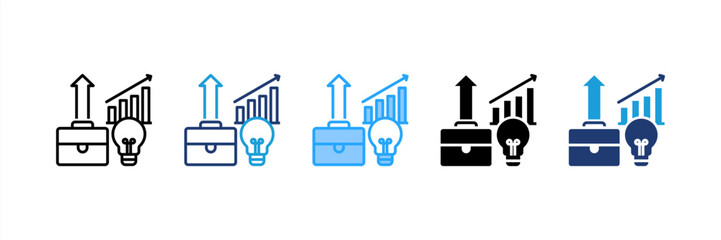 Business Intelligence icon set multiple style collection