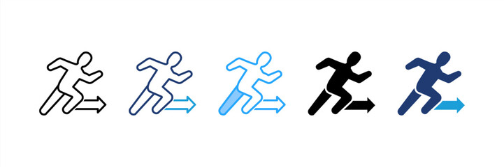 Action icon set multiple style collection