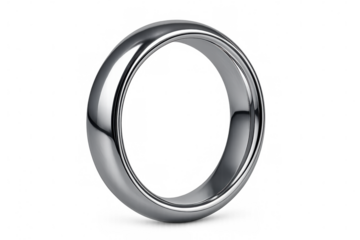 Silver wedding ring shining on a transparent background, symbolizing eternal love, commitment, and the promise of a lifelong partnership