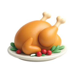 Delicious roasted chicken with garnishes on a festive platter ready for celebration
