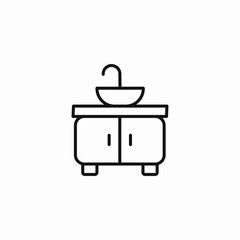 sink cabinet faucet icon sign vector